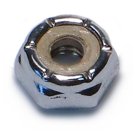 Midwest Fastener Lock Nut, #10-24, Steel, Chrome Plated, 10 PK 30142